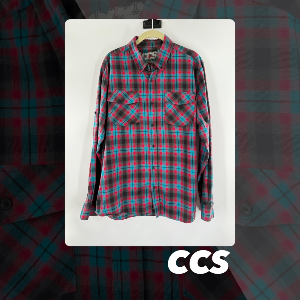 EUC CCS Red and Blue Plaid Shirt